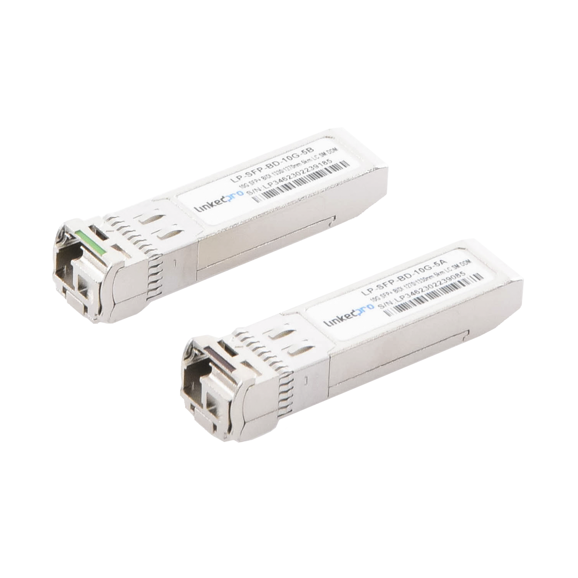 Transceptores Ãpticos Bidireccionales SFP+ (Mini-Gbic) / Monomodo 1270 & 1330 nm / 10 Gbps / 10GBASE-BX / Conector LC/UPC Simplex / DDM / Hasta 5 km / 2 Piezas
