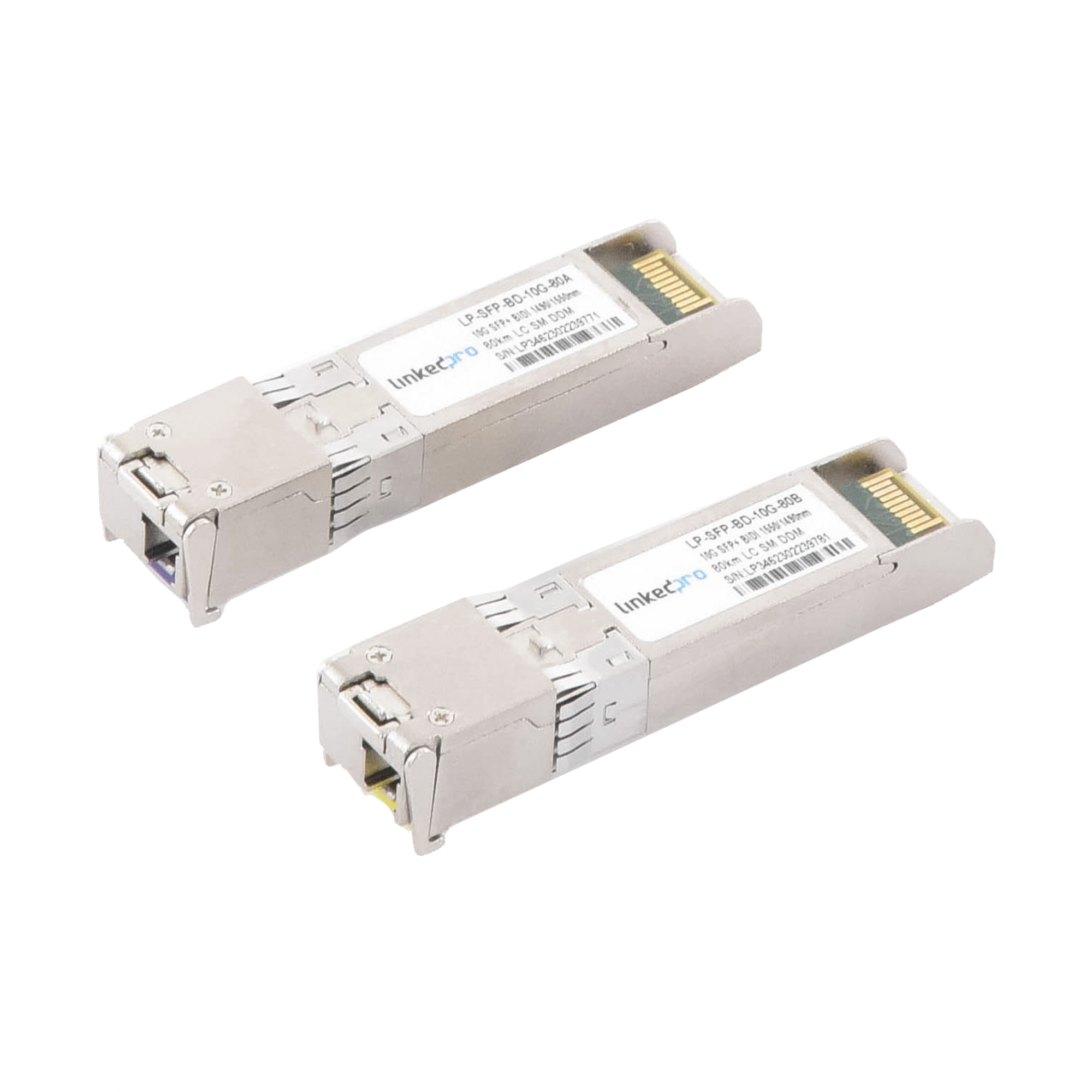 Transceptores Ãpticos Bidireccionales SFP+ (Mini-Gbic) / Monomodo 1490 & 1550 nm / 10 Gbps / 10GBASE-BX / Conector LC/UPC Simplex / DDM / Hasta 80 km / 2 Piezas