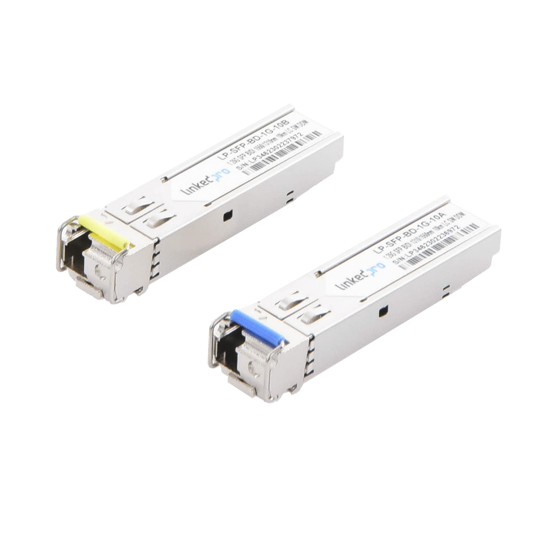 Transceptores Ãpticos Bidireccionales SFP (Mini-Gbic) / Monomodo 1310 & 1550 nm / 1.25 Gbps / 1000BASE-BX / Conector LC/UPC Simplex / DDM / Hasta 10 km / 2 Piezas