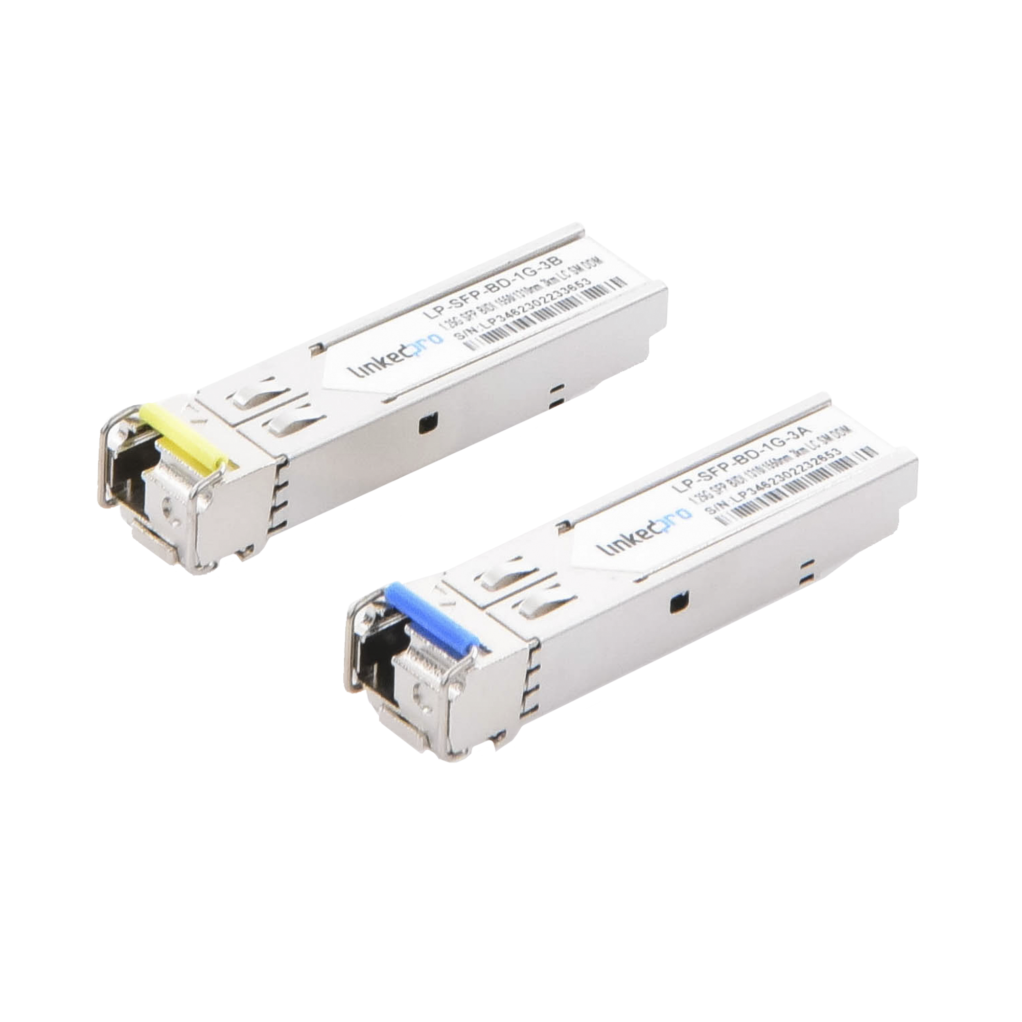 Transceptores Ãpticos Bidireccionales SFP (Mini-Gbic) / Monomodo 1310 & 1550 nm / 1.25 Gbps / 1000BASE-BX / Conector LC/UPC Simplex / DDM / Hasta 3 km / 2 Piezas