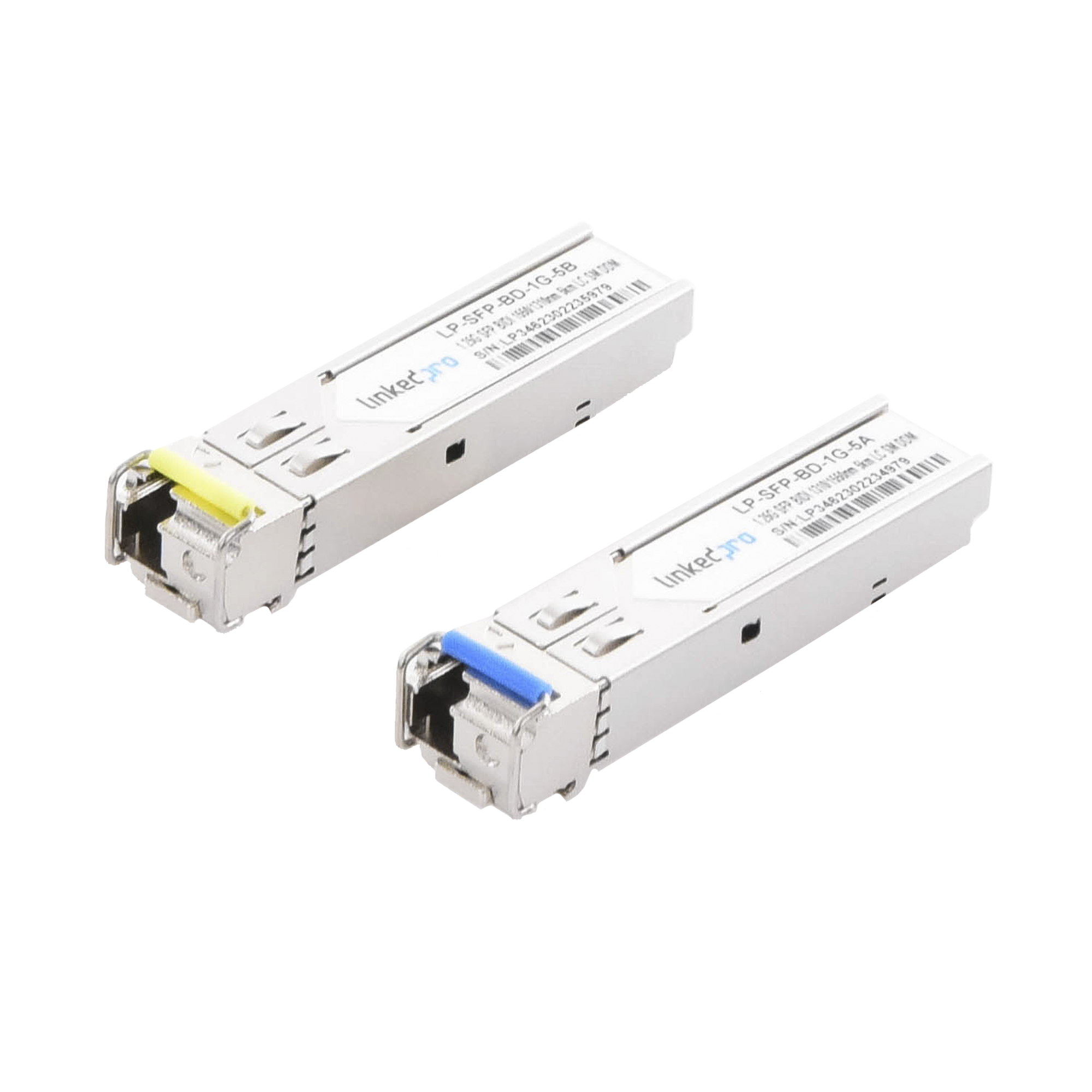Transceptores Ãpticos Bidireccionales SFP (Mini-Gbic) / Monomodo 1310 & 1550 nm / 1.25 Gbps / 1000BASE-BX / Conector LC/UPC Simplex / DDM / Hasta 5 km / 2 Piezas