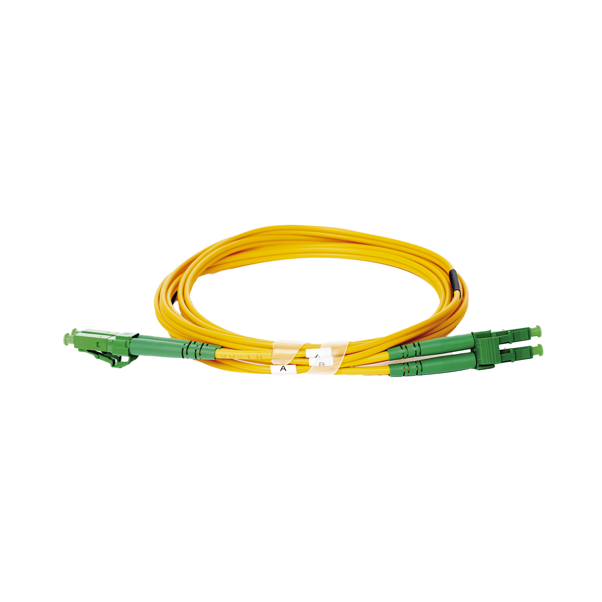 Jumper de Fibra Ãptica Monomodo 9/125 LC/APC-LC/APC Duplex PVC, 2.0 mm, amarillo, 2 metros