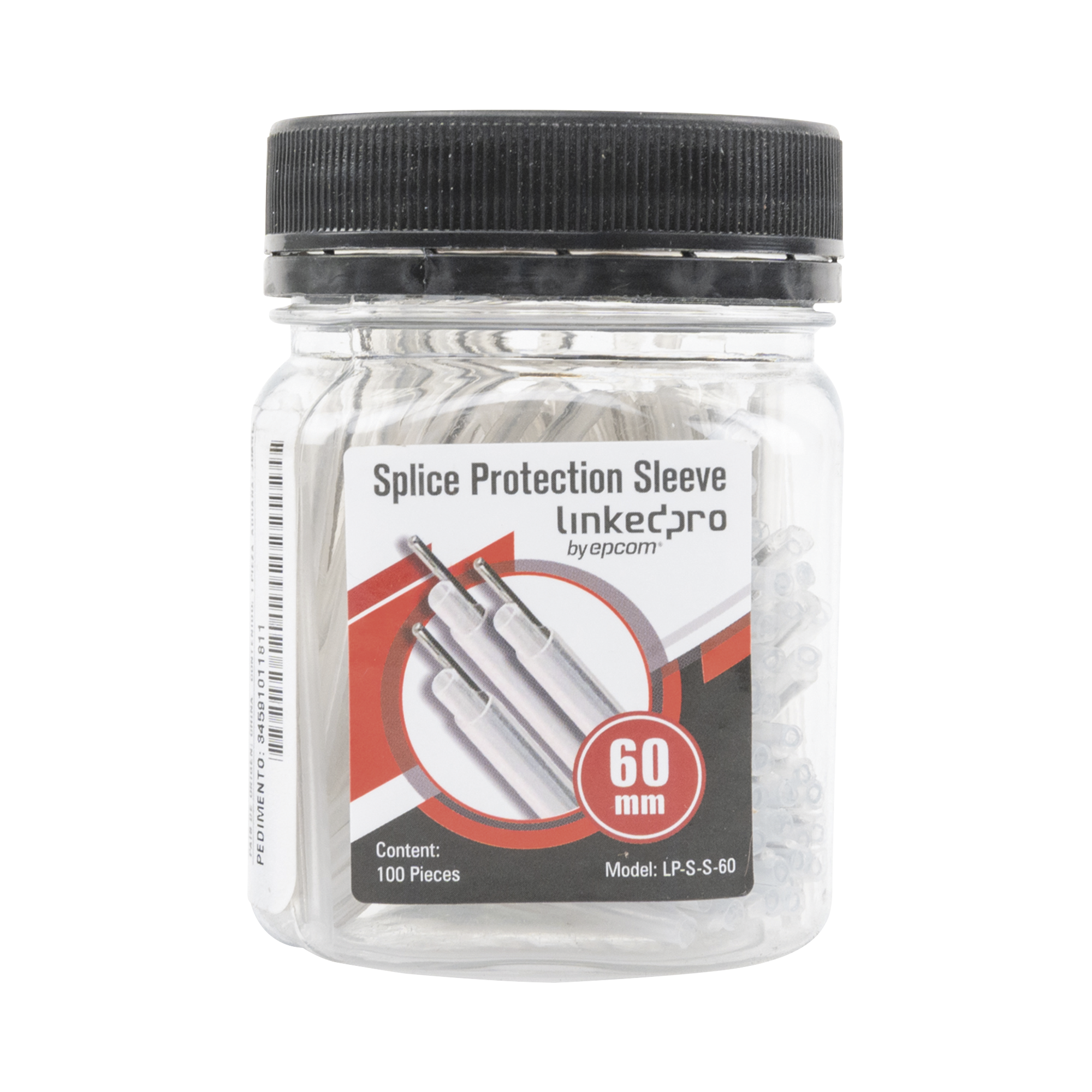 Bote con 100 Mangas para fusiÃ³n de fibra Ã³ptica de 60 mm