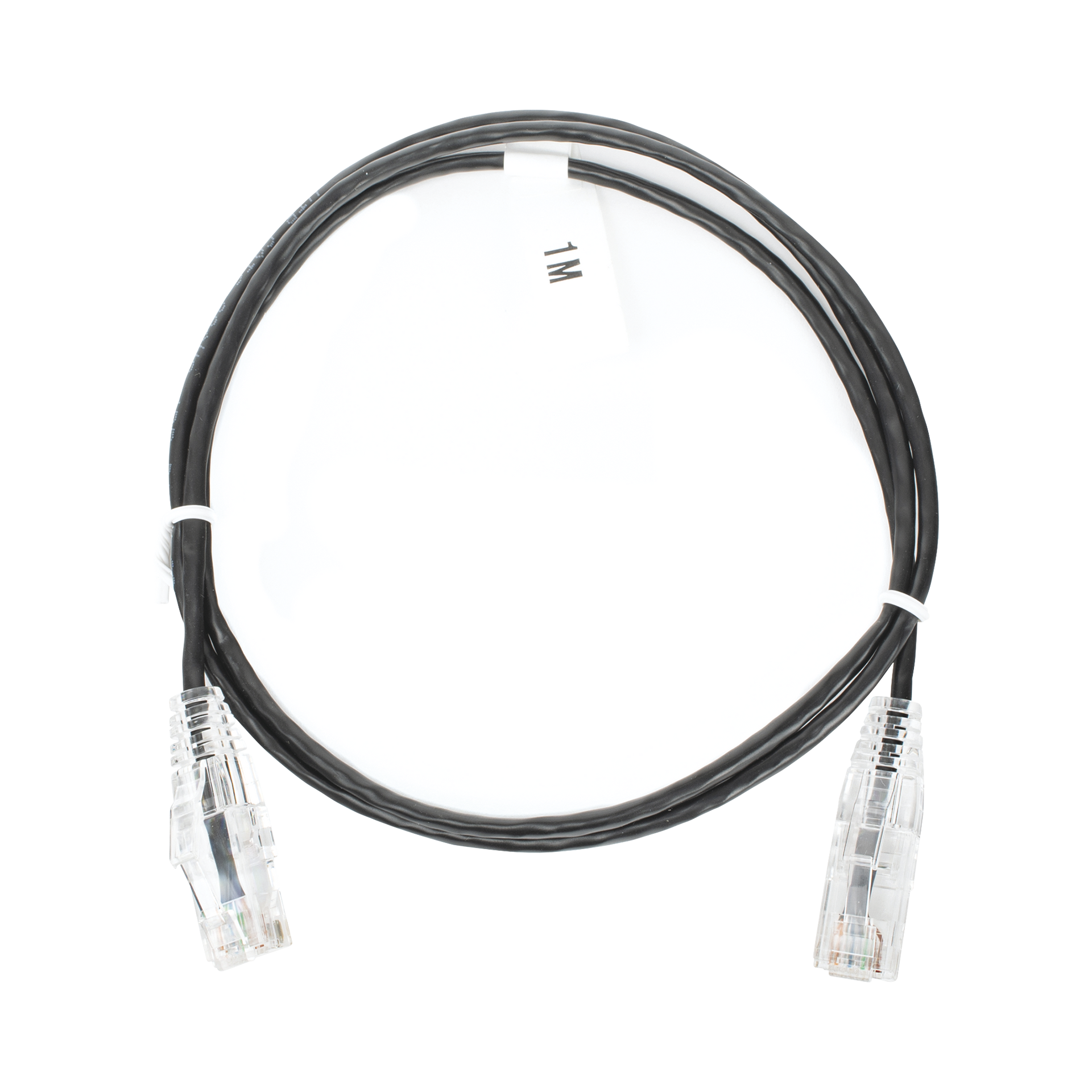 Cable de Parcheo Slim UTP Cat6 - 1 metro, Negro, DiÃ¡metro Reducido (28 AWG)
