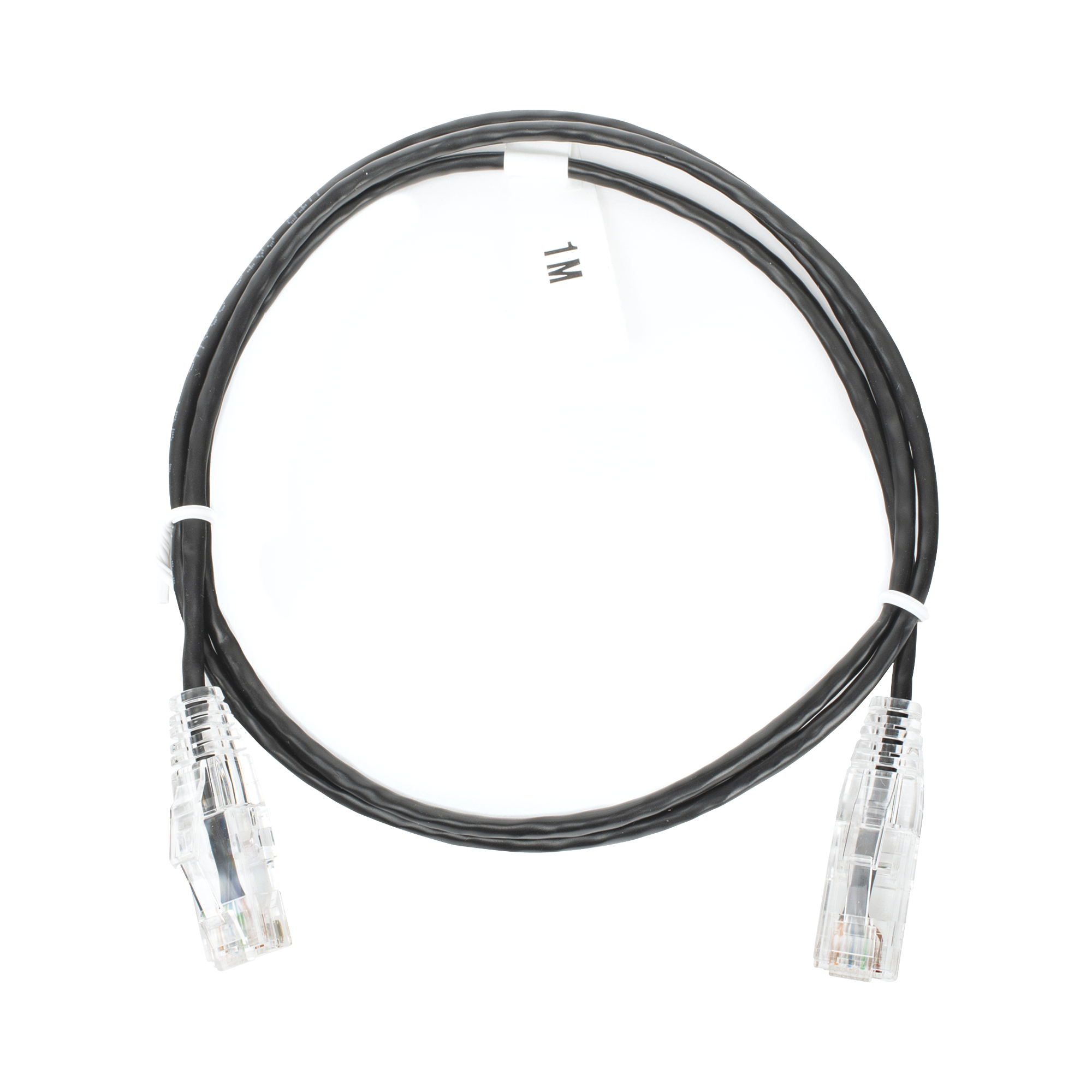 Cable de Parcheo Slim UTP Cat6 - 1 metro, Negro, DiÃ¡metro Reducido (28 AWG)