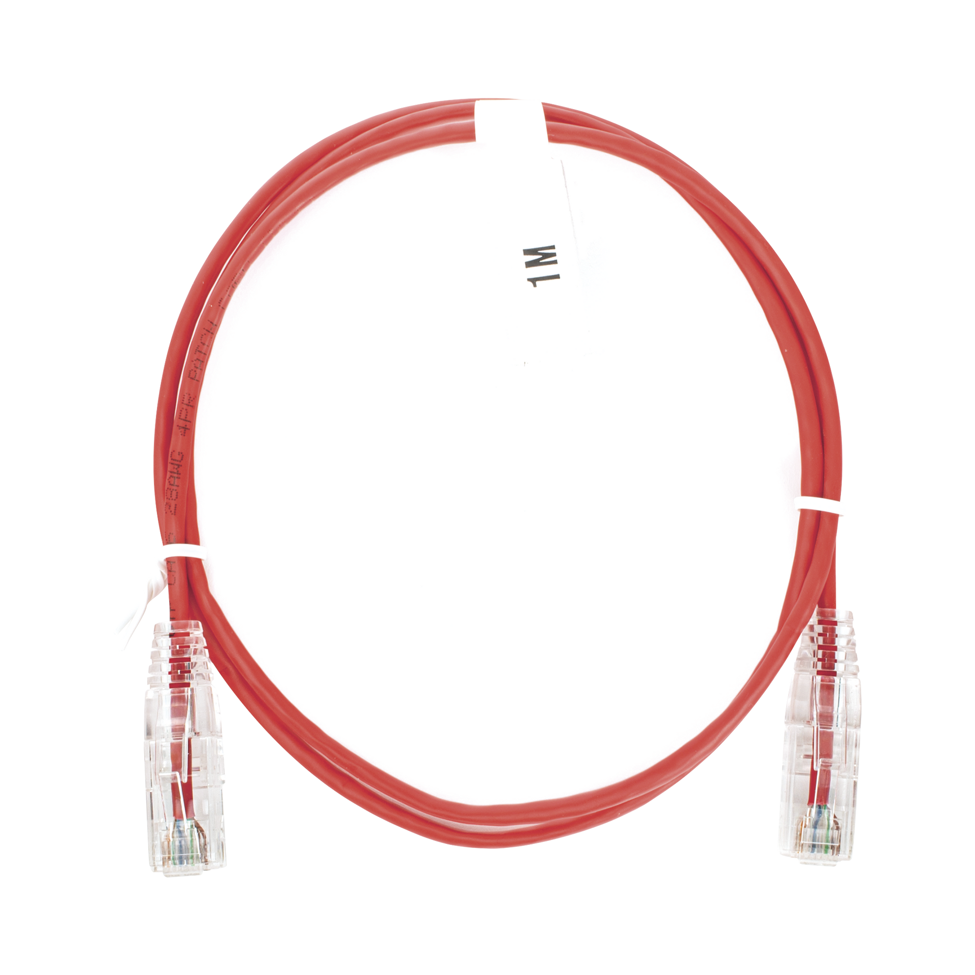 Cable de Parcheo Slim UTP Cat6 - 1 metro, Rojo, DiÃ¡metro Reducido (28 AWG)