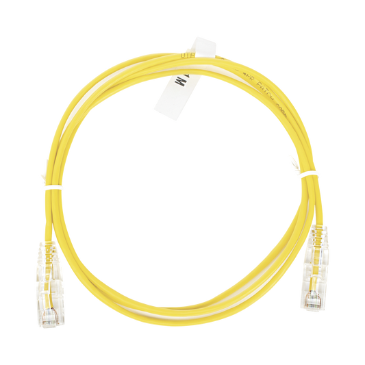 Cable de Parcheo Slim UTP Cat6 - 1 metro, Amarillo, DiÃ¡metro Reducido (28 AWG)
