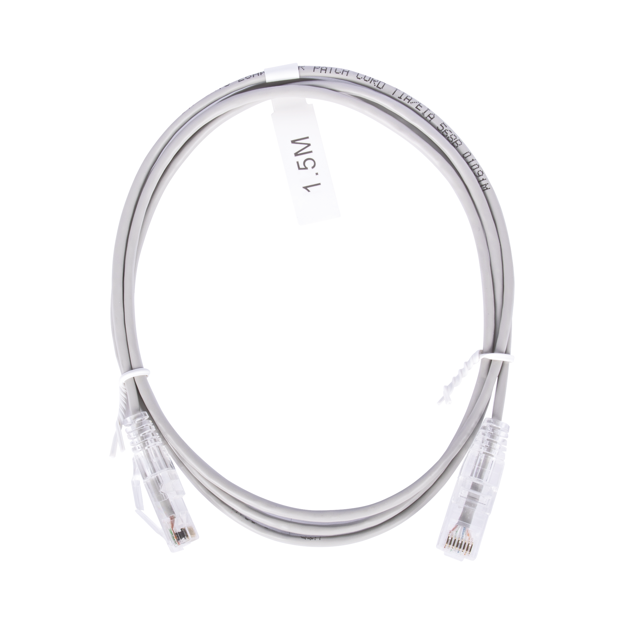 Cable de Parcheo Slim UTP Cat6 - 1.5 m Gris DiÃ¡metro Reducido (28 AWG)