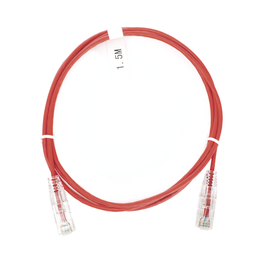 Cable de Parcheo Slim UTP Cat6 - 1.5 m Rojo DiÃ¡metro Reducido (28 AWG)