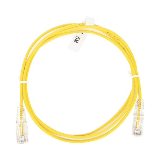 Cable de Parcheo Slim UTP Cat6 - 1.5 m Amarillo DiÃ¡metro Reducido (28 AWG)