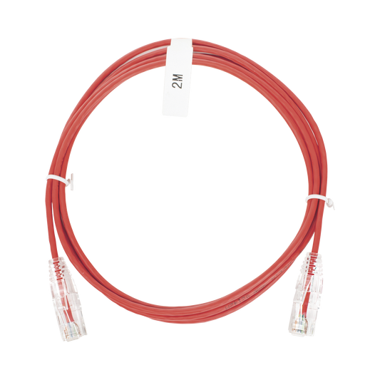 Cable de Parcheo Slim UTP Cat6 - 2 m Rojo DiÃ¡metro Reducido (28 AWG)