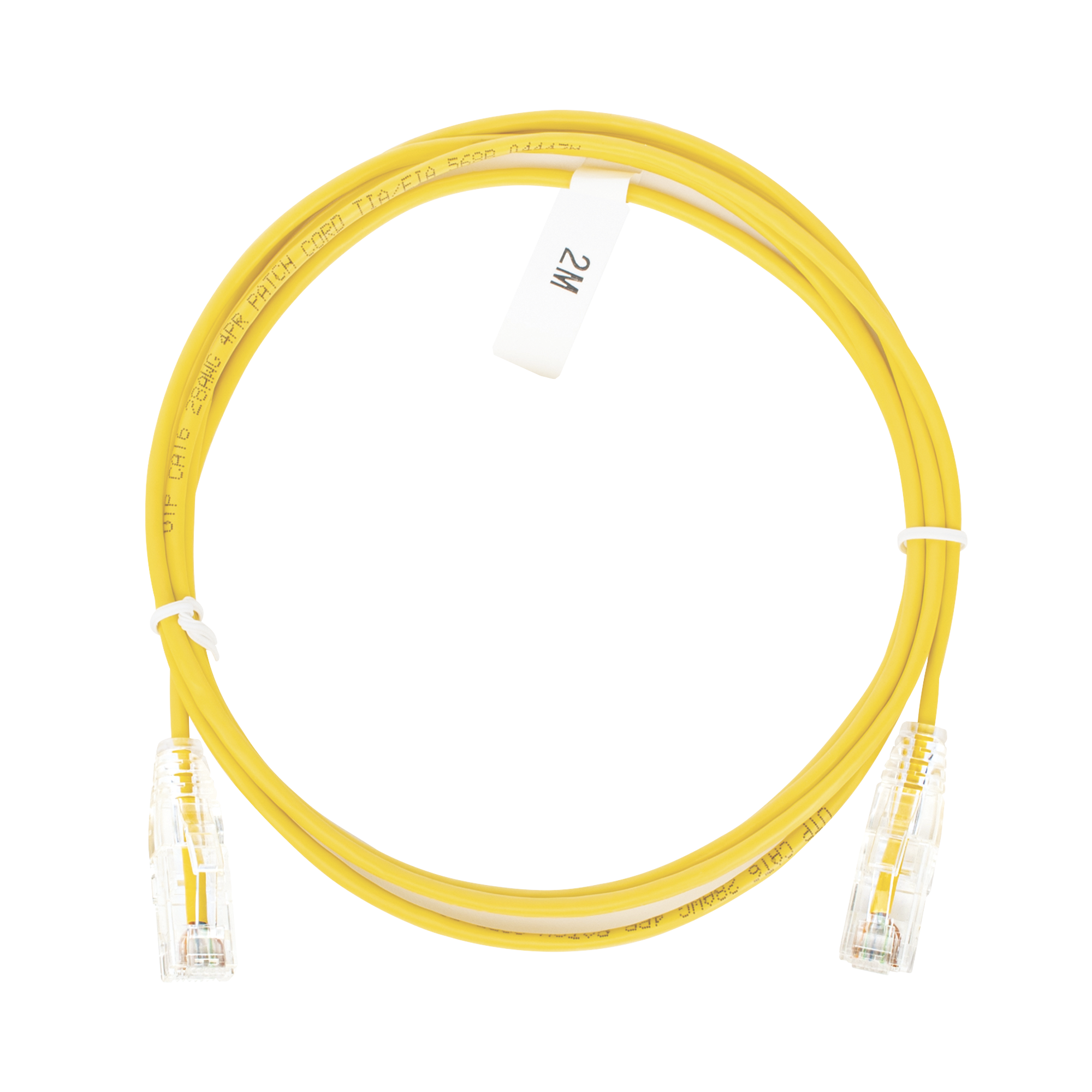 Cable de Parcheo Slim UTP Cat6 - 2 m Amarillo DiÃ¡metro Reducido (28 AWG)