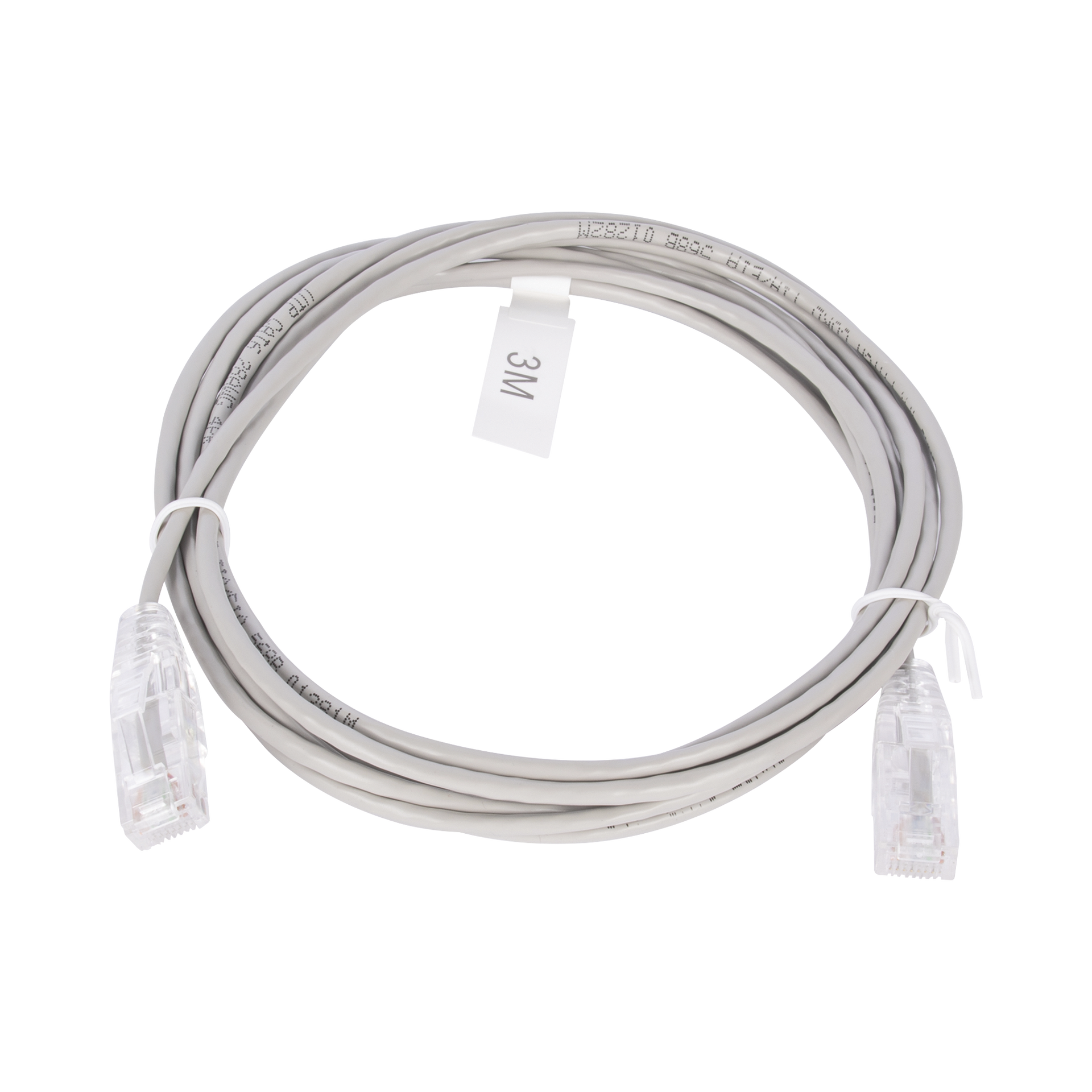 Cable de Parcheo Slim UTP Cat6 - 3 m Gris DiÃ¡metro Reducido (28 AWG)