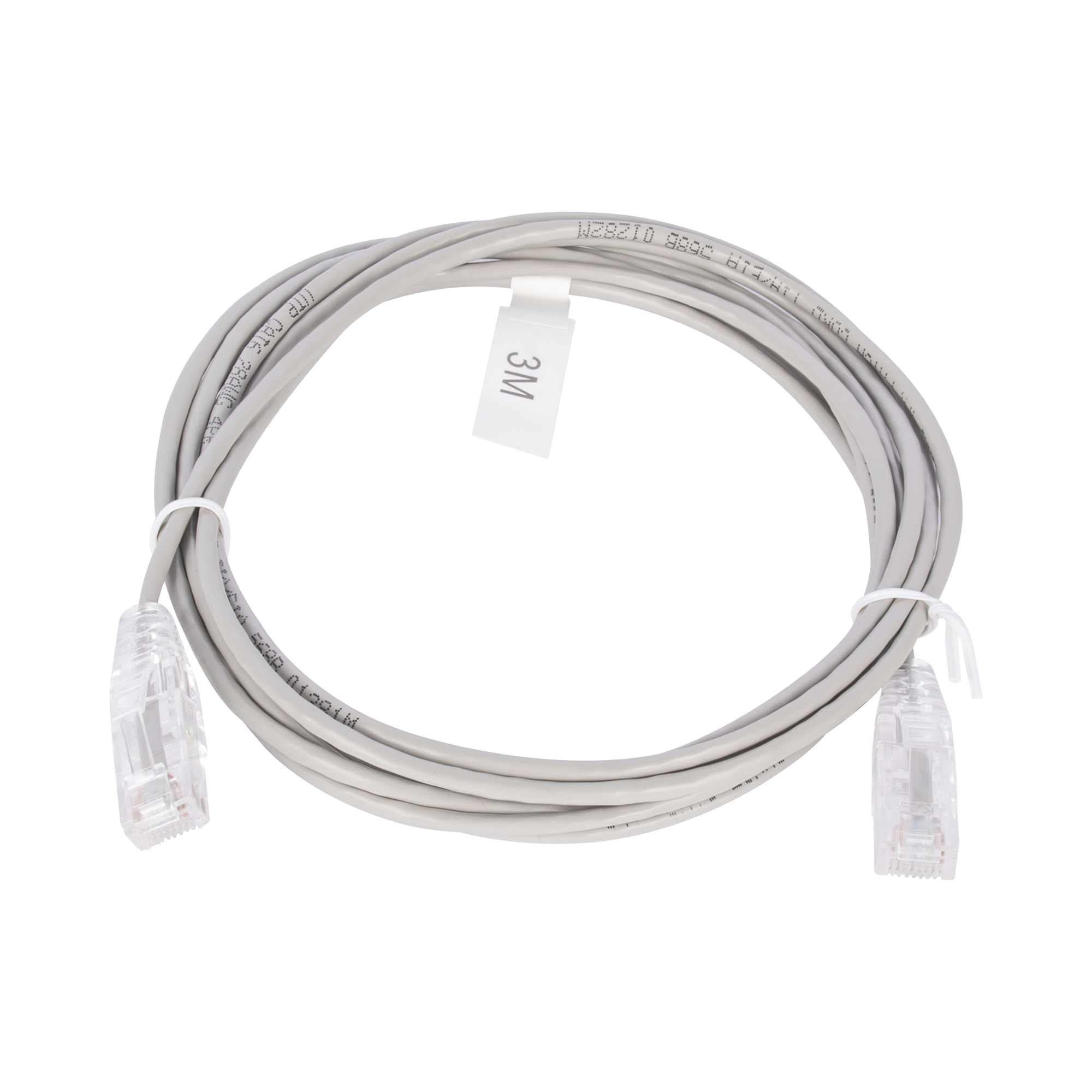 Cable de Parcheo Slim UTP Cat6 - 3 m Gris DiÃ¡metro Reducido (28 AWG)