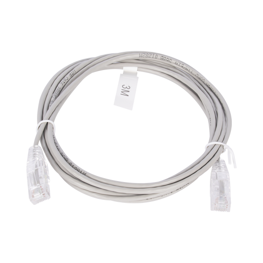 Cable de Parcheo Slim UTP Cat6 - 3 m Gris DiÃ¡metro Reducido (28 AWG)