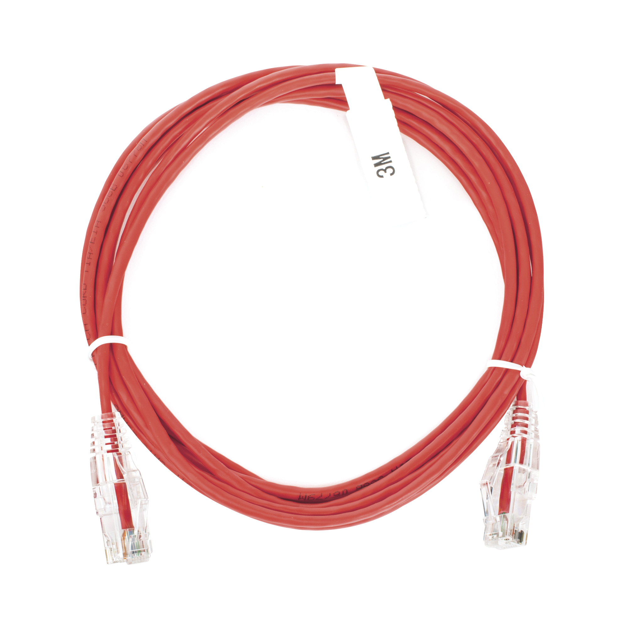 Cable de Parcheo Slim UTP Cat6 - 3 m Rojo DiÃ¡metro Reducido (28 AWG)
