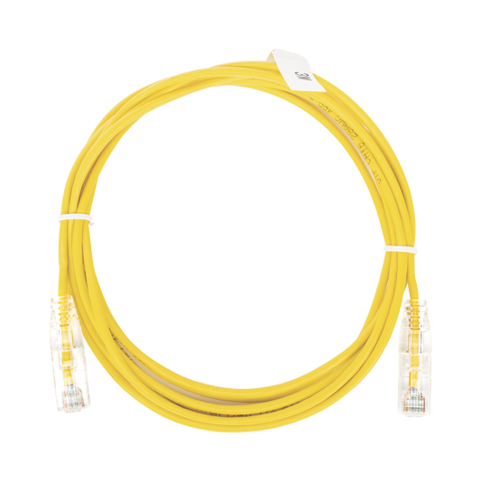 Cable de Parcheo Slim UTP Cat6 - 3 m Amarillo DiÃ¡metro Reducido (28 AWG)