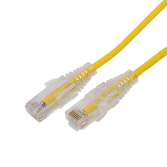 Cable de Parcheo Slim UTP Cat6A - 0.5 m Amarillo, DiÃ¡metro Reducido (28 AWG)