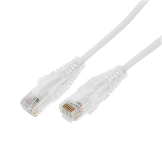 Cable de Parcheo Slim UTP Cat6A - 2 m Blanco, DiÃ¡metro Reducido (28 AWG)