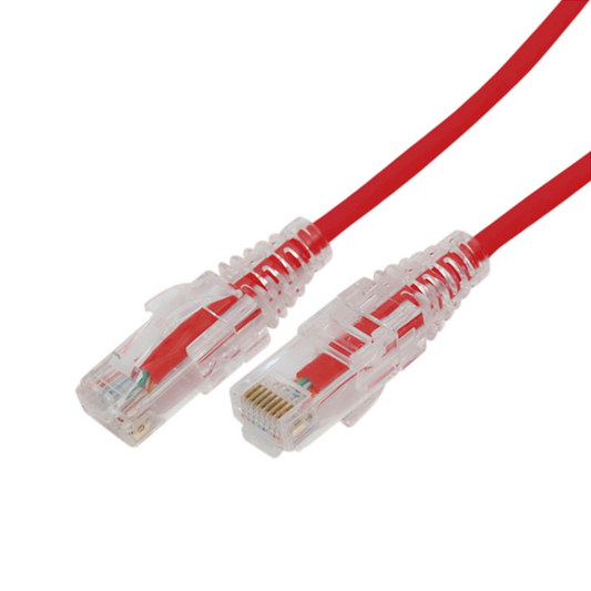 Cable de Parcheo Slim UTP Cat6A - 5 m Rojo, DiÃ¡metro Reducido (28 AWG
