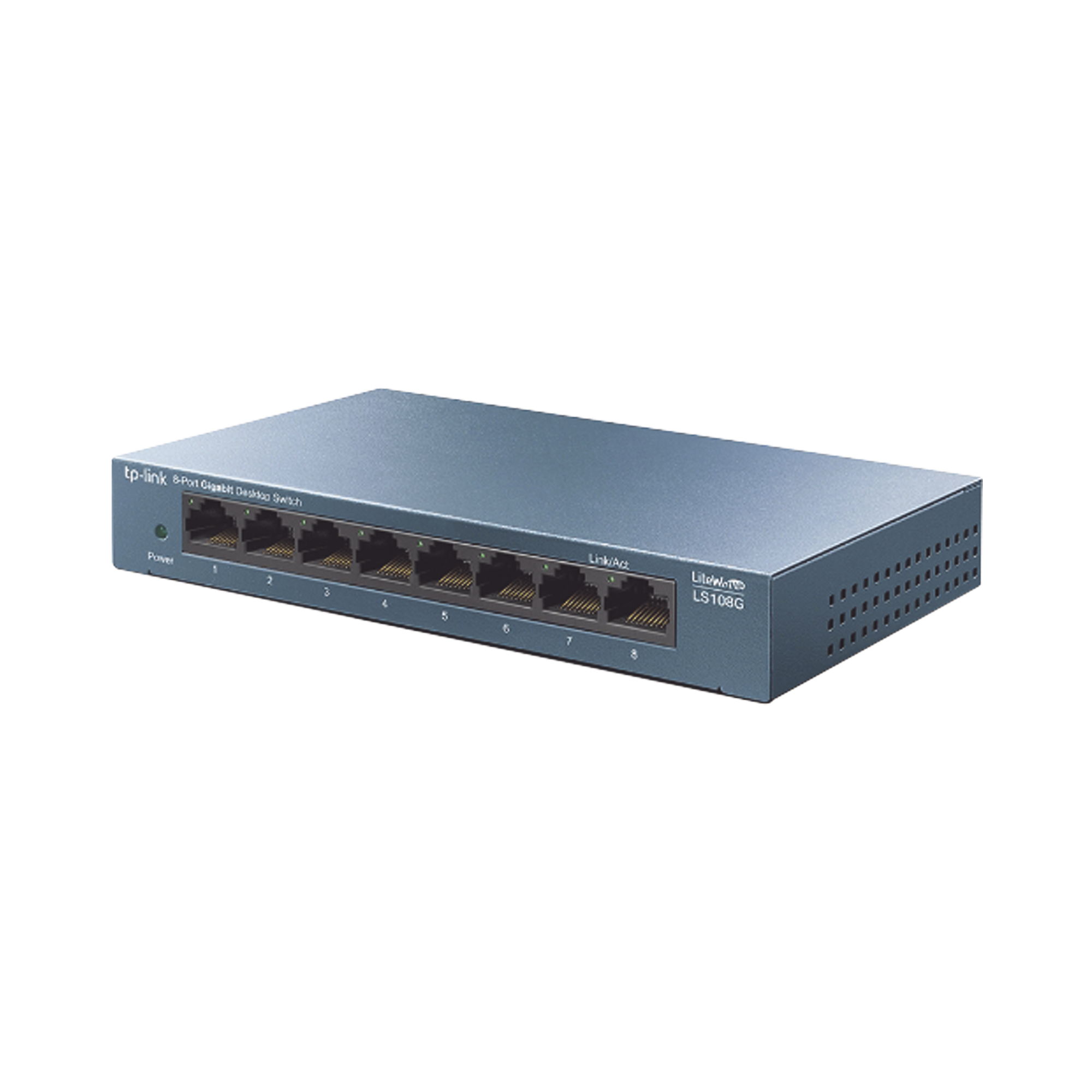Switch de escritorio Gigabit de 8 puertos 10/100/1000Mbps, carcasa metÃ¡lica