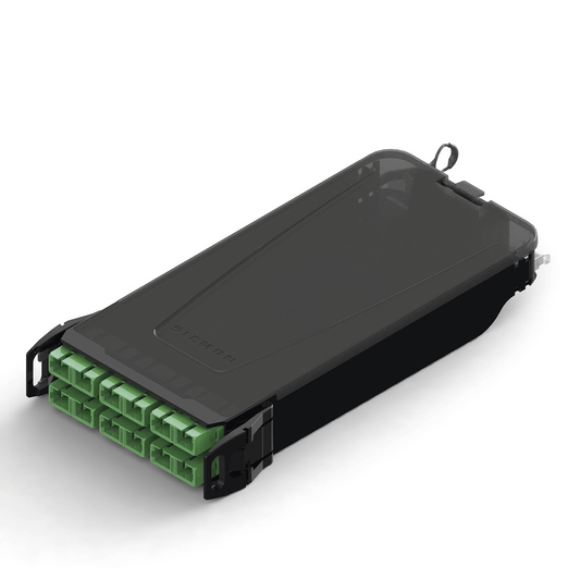 Cassette para empalme (FusiÃ³n) LightVerse, Hasta 12 fibras, Conectores  SC/APC "Shuttered", para fibra Monomodo, 900um, 1 metro