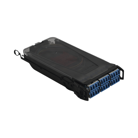 Cassette para empalme (FusiÃ³n) LightVerse, Hasta 24 fibras, Conectores  LC/UPC "Shuttered", para fibra Monomodo, 900um, 1 metro