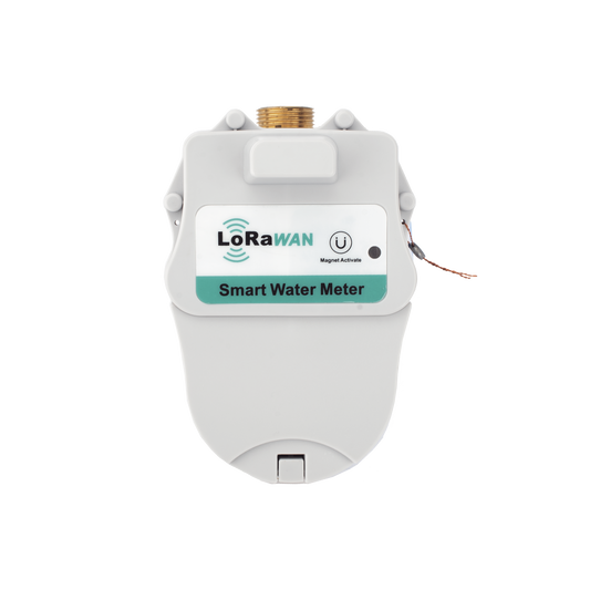 FLUJOMETRO DE AGUA  LORAWANÂ® PARA TUBERIA DE 1/2 PULGADA CON VALVULA DE CORTE DE FLUJO