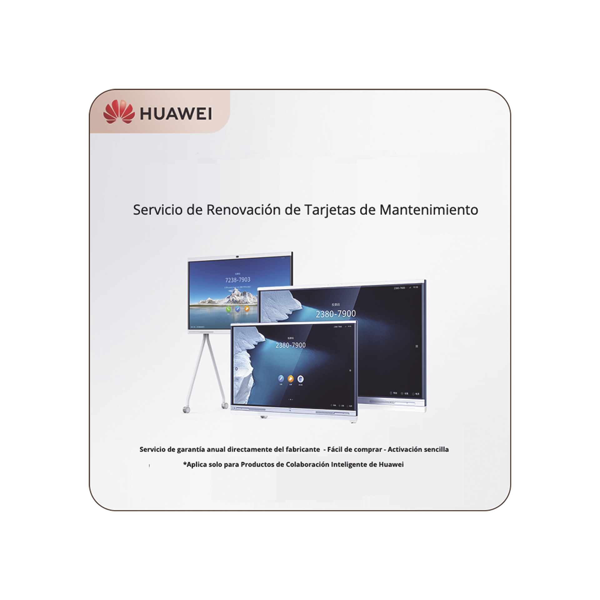 Tarjeta de Servicio de Mantenimiento HiCare RFR por un aÃ±o para IdeaHub IHB2-86PU, IHB2-75PU, IHB375SA y IHB386SA