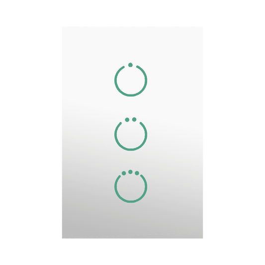 (ZWAVE) Interruptor On/Off panel tÃ¡ctil touch inalÃ¡mbrico Zwave Plus 3 botones. Compatible con Hubitat HC8, Ãlula  M2M, otro