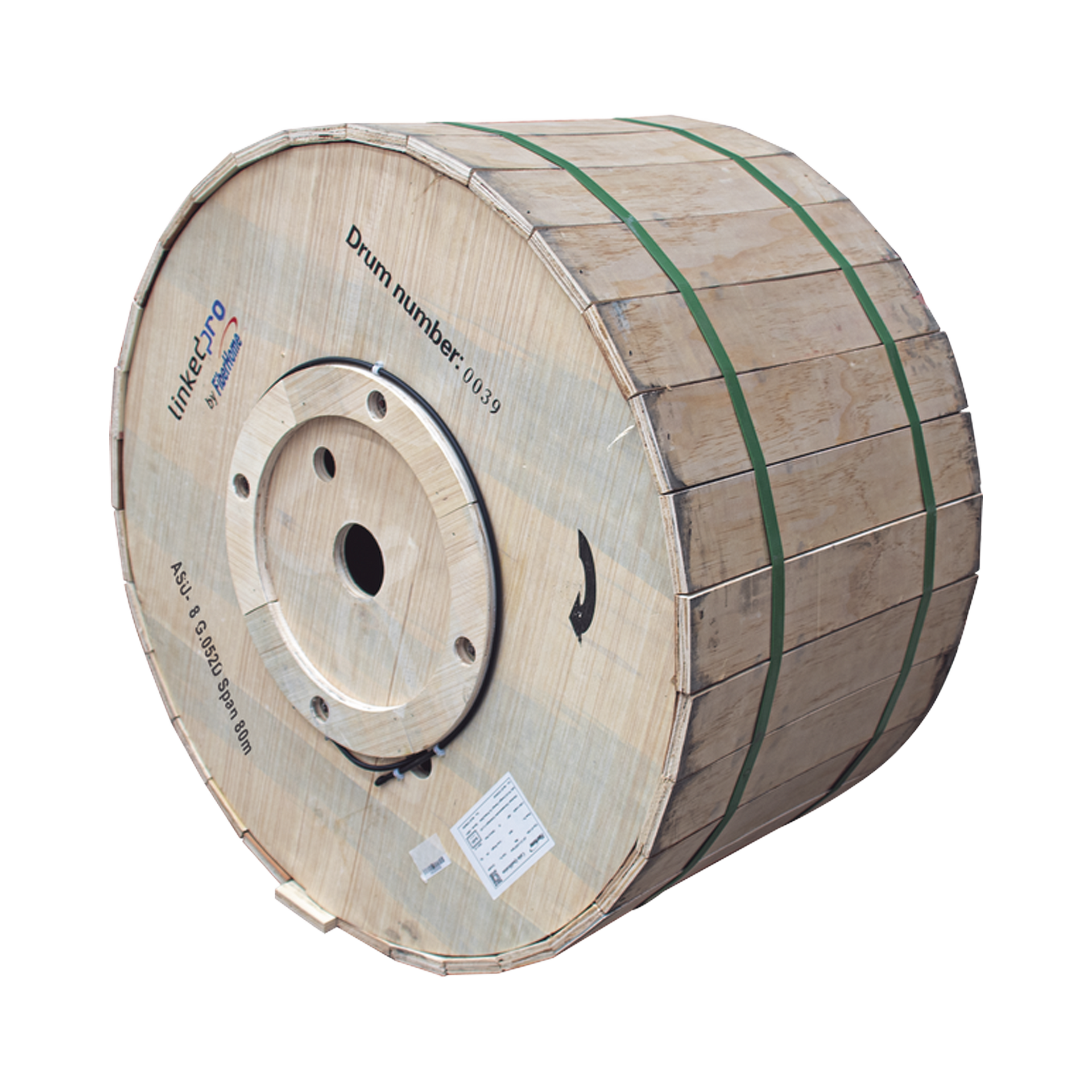 Carrete de 4 km de Fibra Ãptica AÃ©rea Mini ADSS (ASU) G.652D, Monomodo de 8 Hilos, Exterior, Span 80, Loose Tube