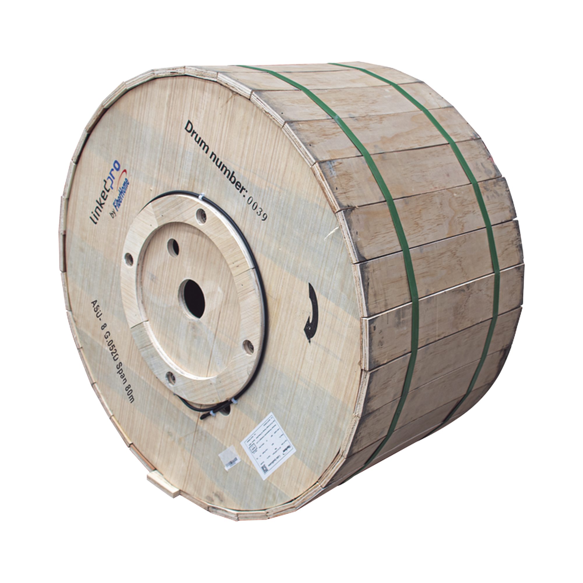 Carrete de 4 km de Fibra Ãptica AÃ©rea Mini ADSS (ASU) G.652D, Monomodo de 8 Hilos, Exterior, Span 80, Loose Tube