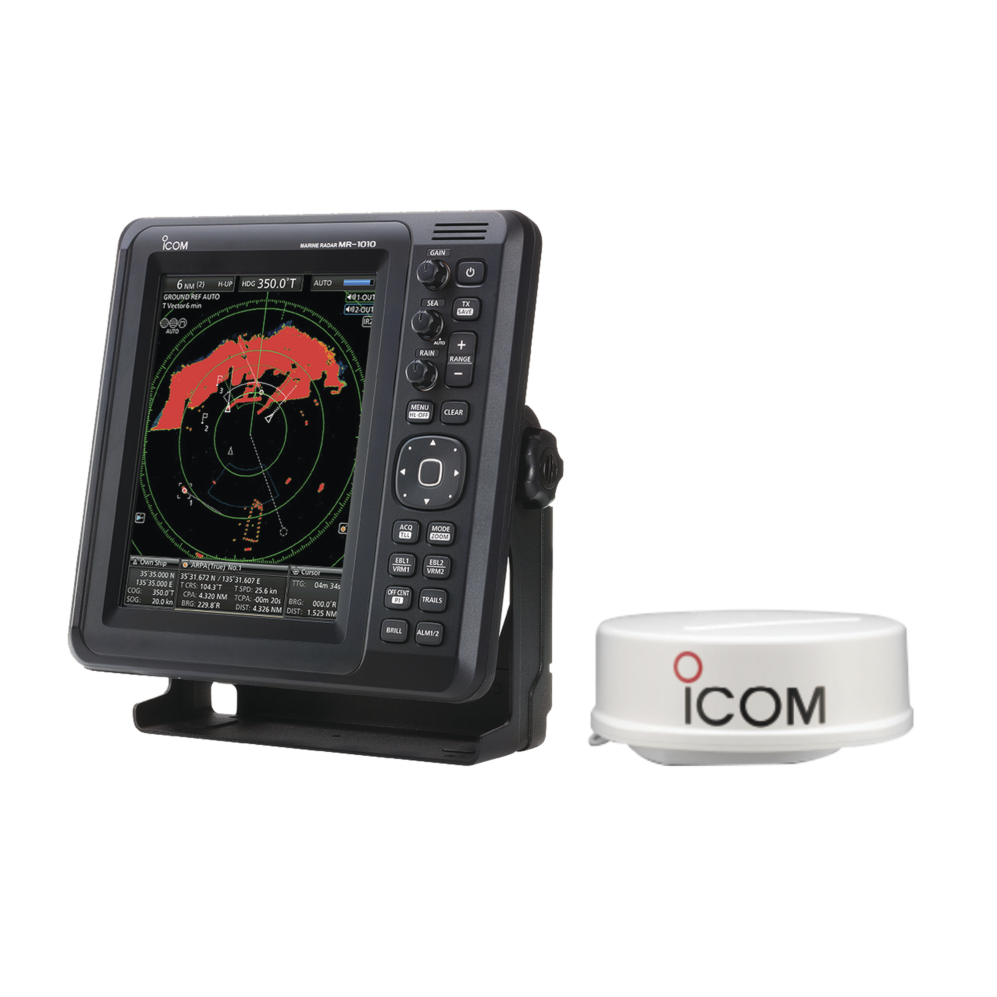 Radar marino tipo domo de 36NM, con pantalla a color de 10.4 pulgadas, cable de 10m de largo y mÃºltiples lenguajes