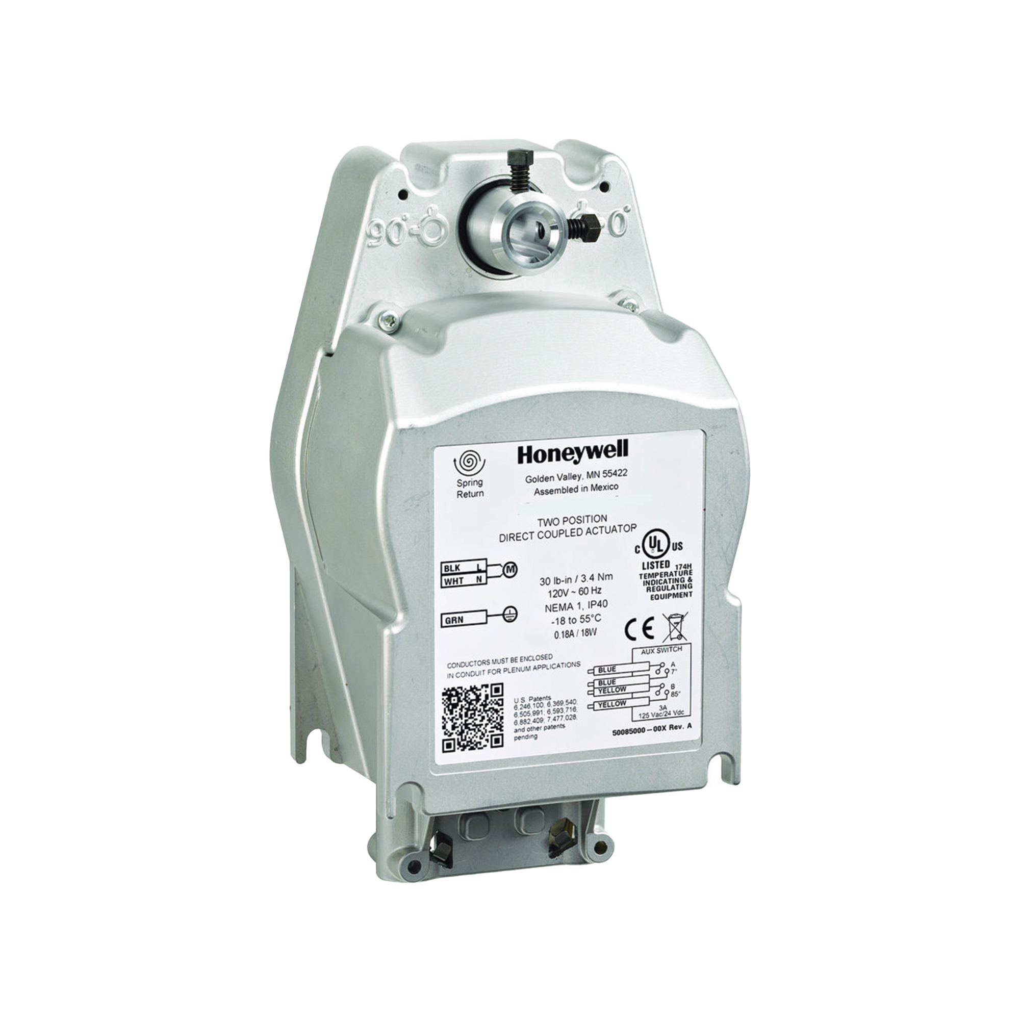 Actuador de dos posiciones de acciÃ³n rÃ¡pida para fuego y humo