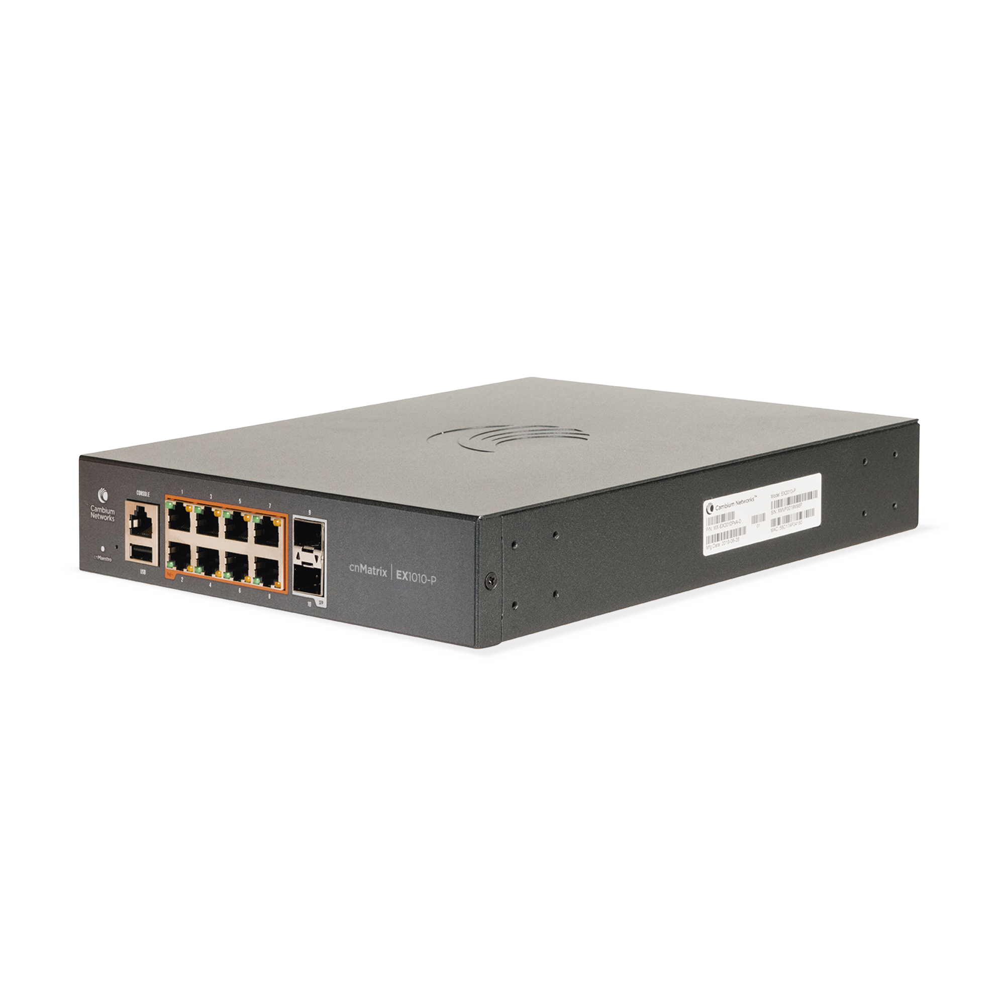Switch PoE cnMatrix Ex1010-P / 8 Puertos Gigabit PoE 802.3af/at + 2 SFP / Capa 2 / GestiÃ³n en la Nube Gratuito