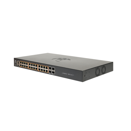 Switch cnMatrix EX1028  de 24 puertos PoE 802.3af/at, 200 W, Gigabit Ethernet y 4 SFP, Capa 2,  gestiÃ³n en la nube