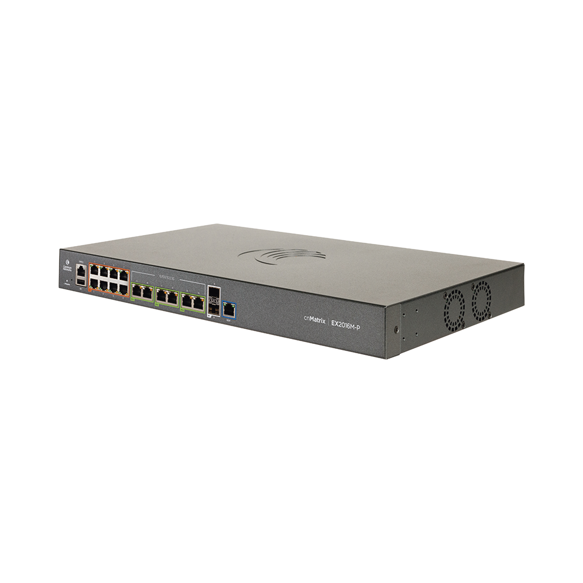 Switch PoE cnMatrix EX2016M-P de 16 puertos (8x 802.3af/at Gigabit, 6x 802.3bt 2.5 Gigabit, 2x SFP+), Capa 3, 240 W, gestiÃ³n en la nube