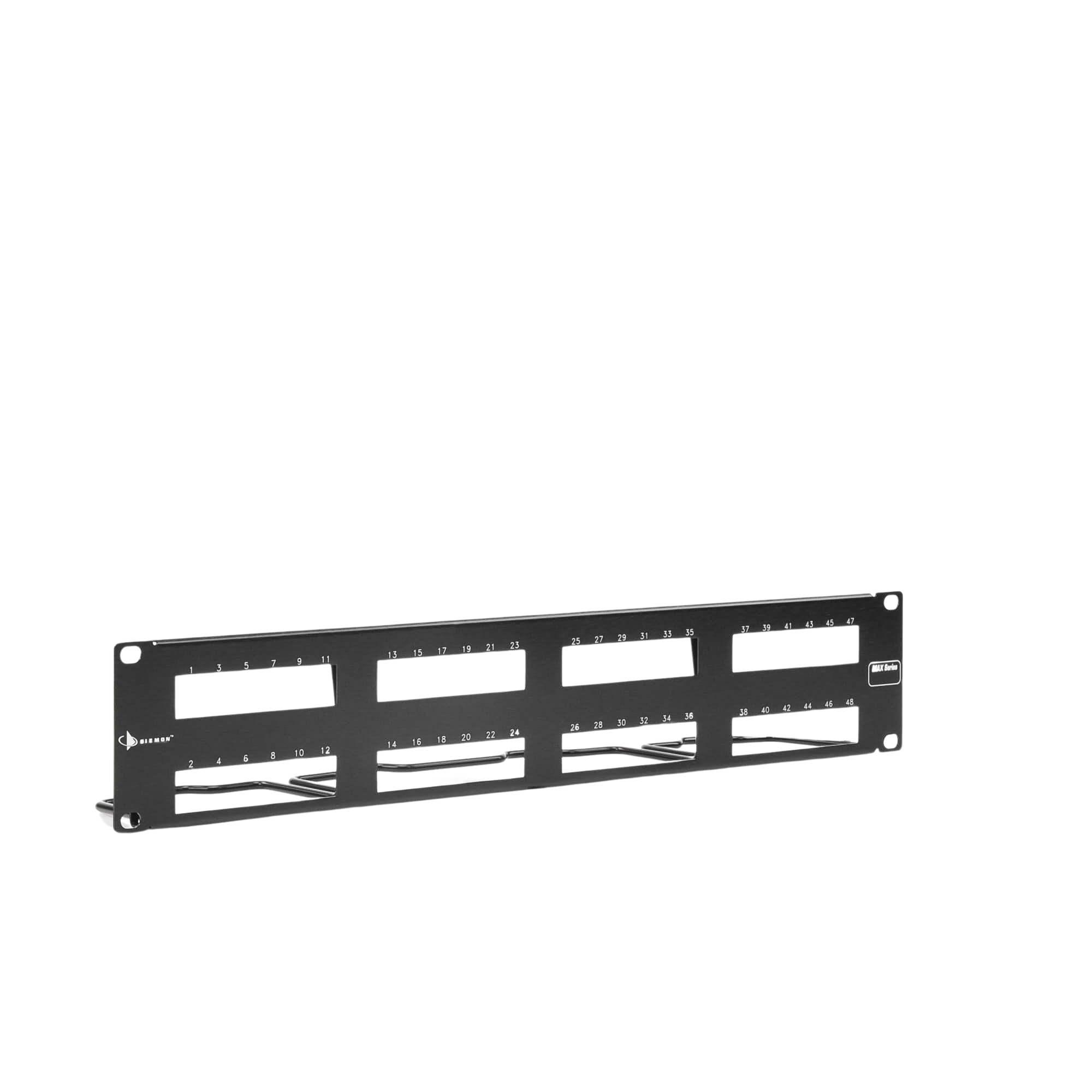 PATCH PANEL MAX VACIO ID VERTICAL UTP 48 PTOS PLANO 2U NEGRO