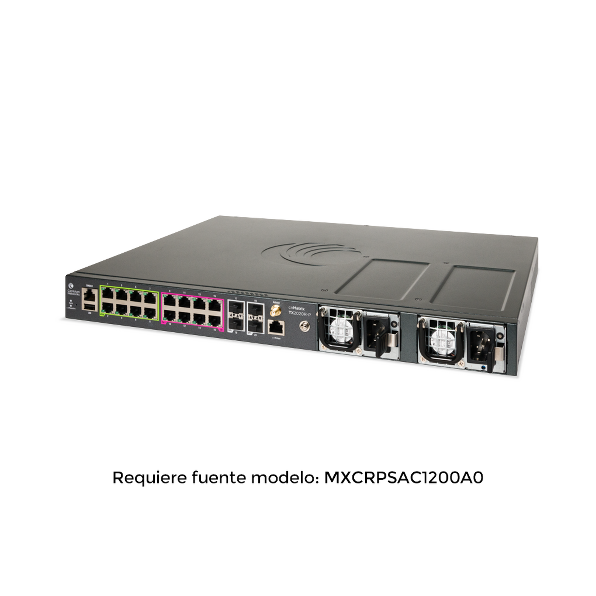 Switch inteligente cnMatrix TX2020R-P con 16 puertos PoE y 4 SFP+, para fuentes removibles