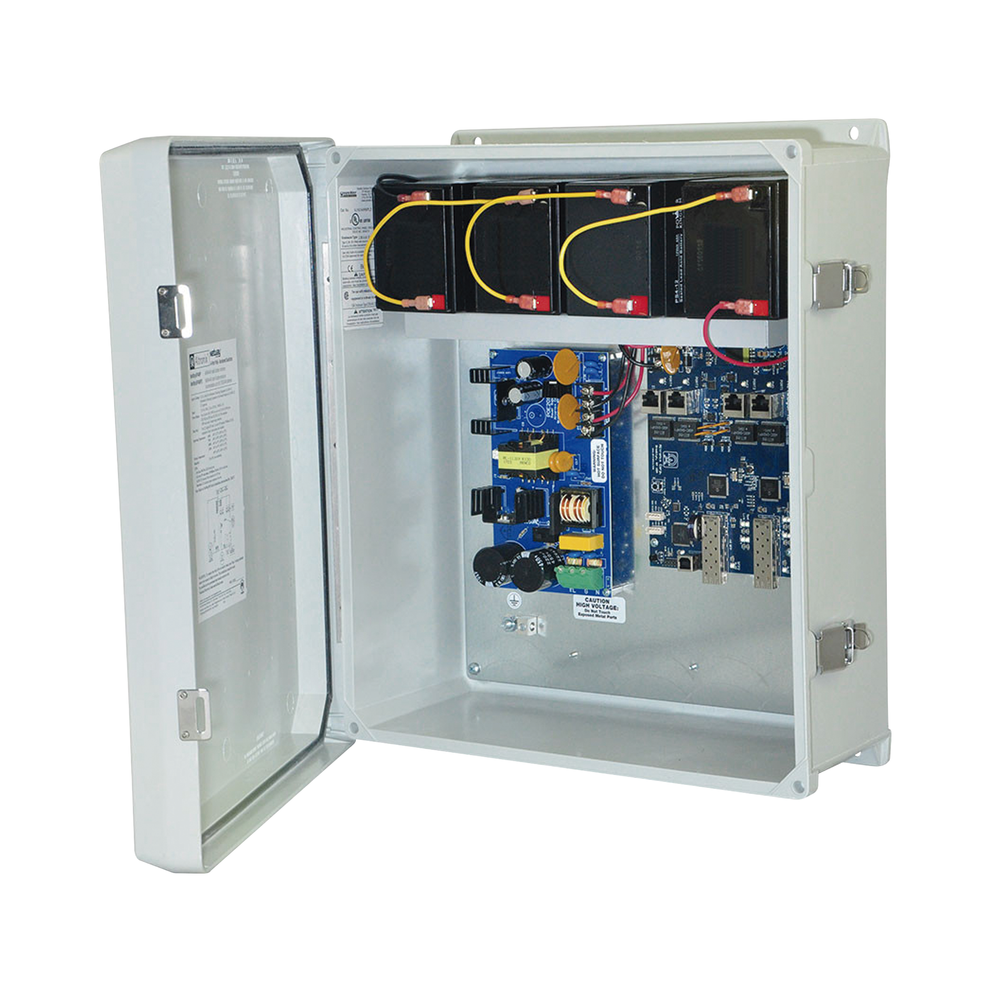 Fuente de AlimentaciÃ³n para PoE / 2 Entradas 1G Fiber SFP / 4 Salidas 10/100/1000 PoE/PoE+ configurable para 2 Salidas 60W Hi-PoE / Nema IP66 / Con capacidad de baterÃ­a de respaldo / Requiere baterÃ­a