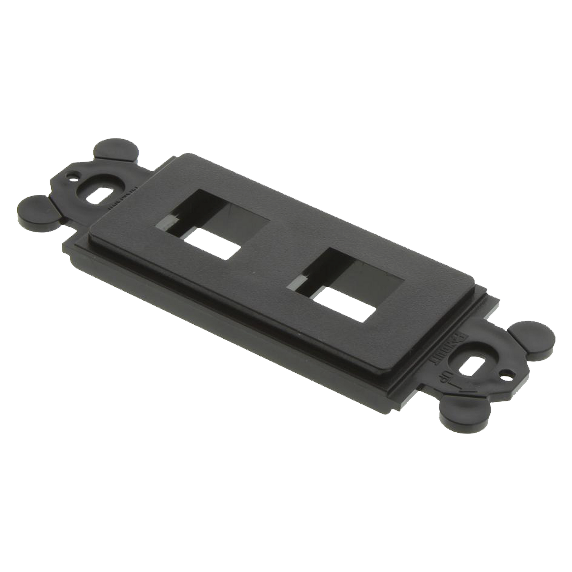 Marco de MÃ³dulo DÃºplex, Para Placas Frontales EstÃ¡ndar GFCI, Acepta 2 MÃ³dulos Keystone, Color Negro