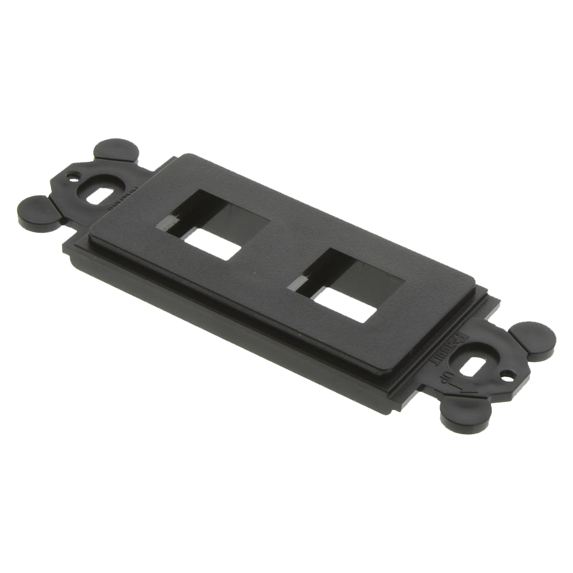 Marco de MÃ³dulo DÃºplex, Para Placas Frontales EstÃ¡ndar GFCI, Acepta 2 MÃ³dulos Keystone, Color Negro