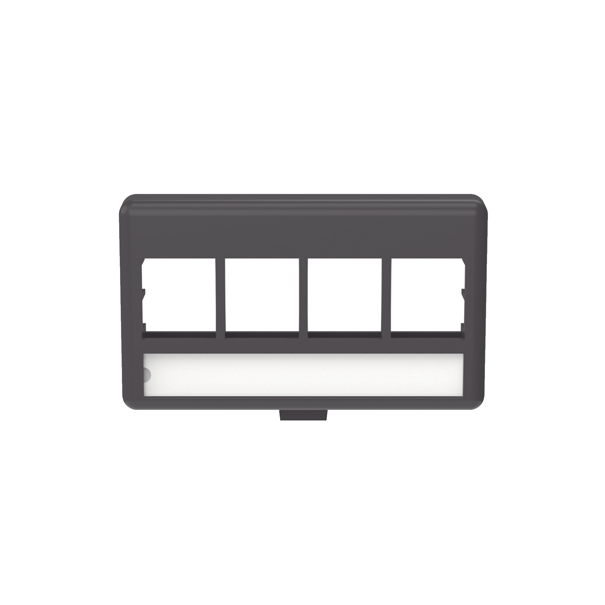 Placa de Mobiliario Modular EstÃ¡ndar, Salidas Para 4 Puertos Keystone, Color Negro