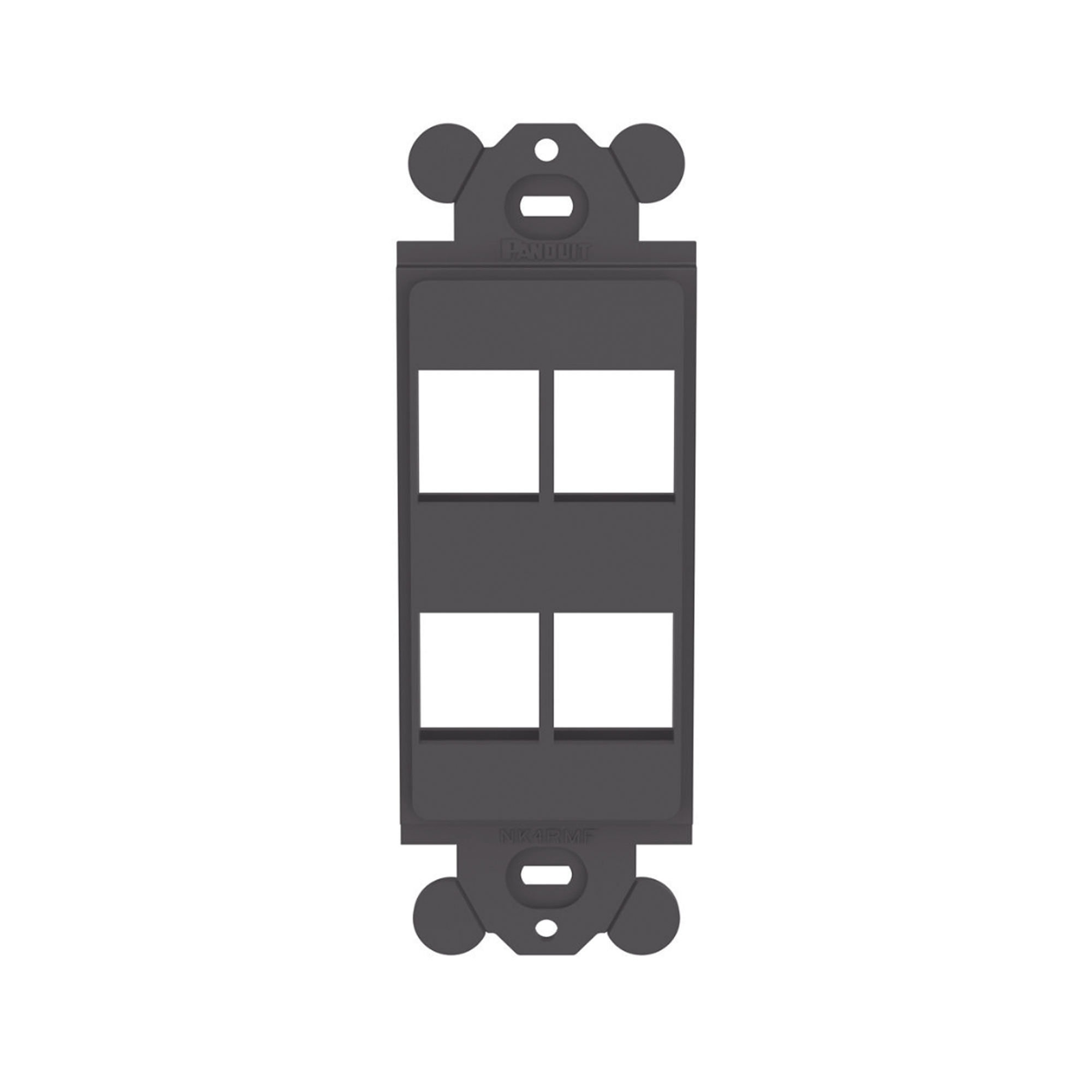 Marco de MÃ³dulo DÃºplex, Para Placas Frontales EstÃ¡ndar GFCI, Acepta 4 MÃ³dulos Keystone, Color Negro