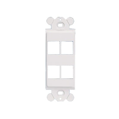 Marco de MÃ³dulo DÃºplex, Para Placas Frontales EstÃ¡ndar GFCI, Acepta 4 MÃ³dulos Keystone, Color Blanco