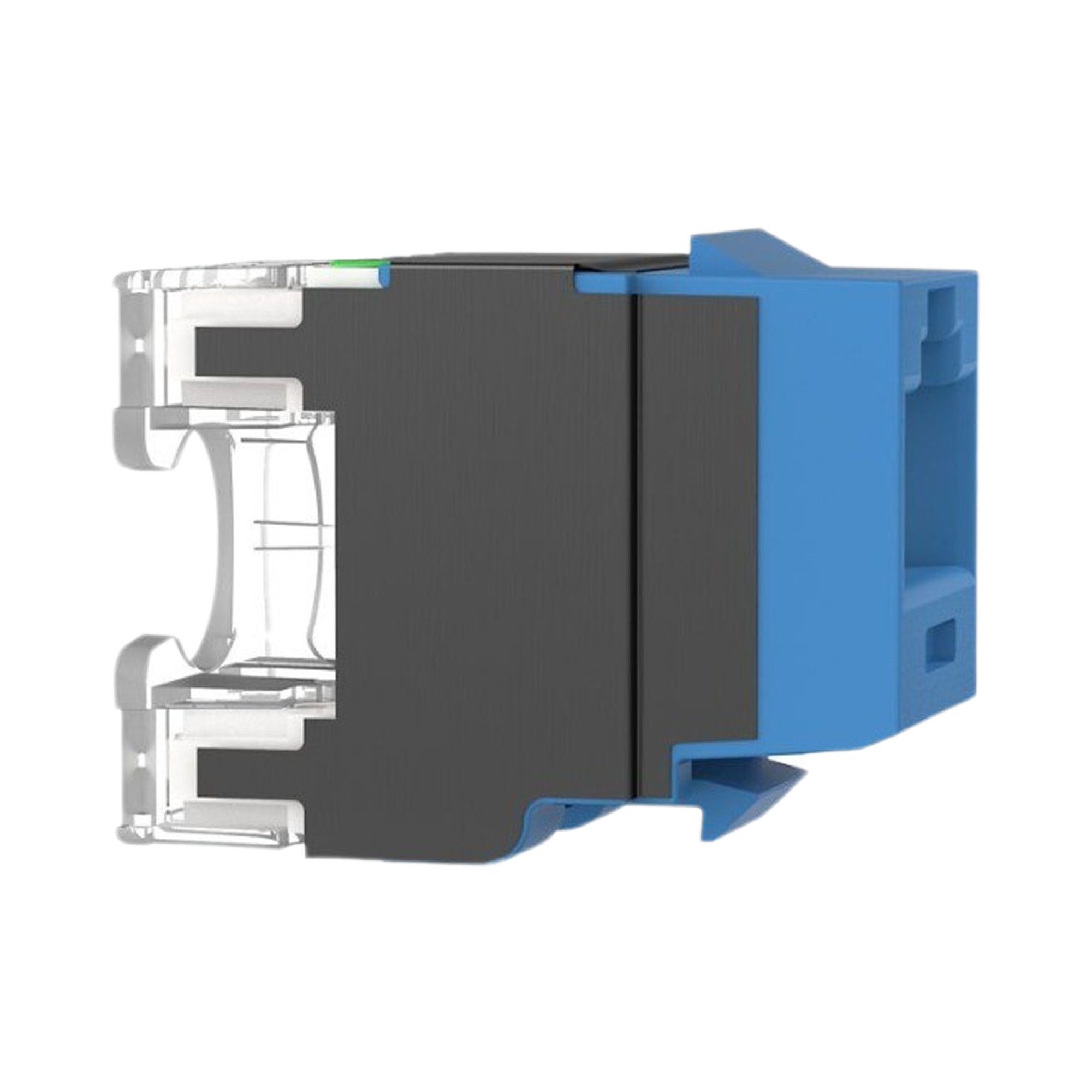 Conector Jack Estilo 110 (de Impacto), Tipo Keystone, CategorÃ­a 6A, de 8 posiciones y 8 cables, Color Azul