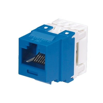 Conector Jack Estilo 110 (de Impacto), Tipo Keystone, CategorÃ­a 6, de 8 posiciones y 8 cables, Color Azul