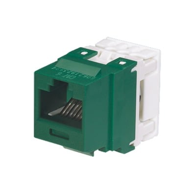 Conector Jack Estilo 110 (de Impacto), Tipo Keystone, CategorÃ­a 6, de 8 posiciones y 8 cables, Color Verde