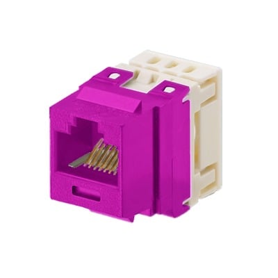 Conector Jack Estilo 110 (de Impacto), Tipo Keystone, CategorÃ­a 6, de 8 posiciones y 8 cables, Color Violeta