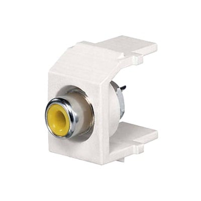 Conector RCA Keystone, con RCA para Soldar Color Amarillo, MÃ³dulo Marfil